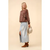 Western Boots Stitch Pullover Sweatshirt - Brown