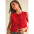 Knitted Tied in Front Cardigan - Red