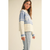 Apres Ski Letter Front Sweater Top - Cream/Blue