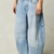 Slouchy Curved Leg Shape Barrel Jeans - LIGHT BLUE
