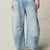 Slouchy Curved Leg Shape Barrel Jeans - LIGHT BLUE