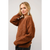 Western Boots Stitch Pattern Crew Neck Sweater - Brown