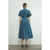 Button Front Pleated Shirts Midi Dress