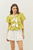 Pistachio - Bubble Babydoll Blouse with Textured Fabric and Contrast Bow