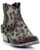LD GREEN/BLACK SPOTS HARNESS & STUDS ANKLE BOOT Q5080