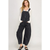Black Denim Barrel Overall Jumpsuits