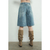 Denim Bermuda Shorts with Yoke Seam - MEDIUM WASH