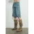 Denim Bermuda Shorts with Yoke Seam - MEDIUM WASH