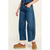 Mid Rise Fancy Dark Wash Barrel Jeans
