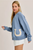 "Horseshoe" Graphic Long Sleeve Round Neck Cardigan