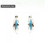 Navajo Handmade Feather Turquoise Earrings-Allen Barney