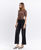 High Rise Cuffed Baggy Wide Jeans - Black