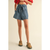 Chambray Denim Paperbag Waist Shorts