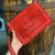 RED Bootstitch Suede Leather Wristlet