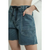 Vintage Washed Barrel Denim Shorts W/Grommet Waist - MEDIUM WASH