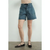 Vintage Washed Barrel Denim Shorts W/Grommet Waist - MEDIUM WASH