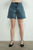 Vintage Washed Barrel Denim Shorts W/Grommet Waist - MEDIUM WASH