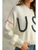 USA Rope Letter Sweater - OFF WHITE