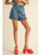 Ruffled Bottom Denim Shorts