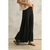 Wide Leg Ruffled Bottom Detail Pants - BLACK