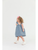 Girls Light Wash Denim Flutter Bow Woven Dress