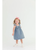 Girls Light Wash Denim Flutter Bow Woven Dress