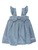 Girls Light Wash Denim Flutter Bow Woven Dress