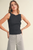 Viscose Ribbed Knitted Top - Black