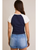 Cap Sleeve USA Baby Tee - Navy