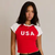 Cap Sleeve USA Baby Tee - Red