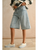 Relaxed Denim Shorts with Pleated