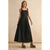 Stitch Front Pleated Detail Dress - Black