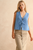 Tied Front Knitted Vest - Blue