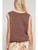 Western Horseshoe Crochet Knit Ribbed Trim Sweater Vest - BROWN