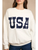"USA" Contrast Long Sleeve Crewneck Oversized Swatshirt