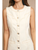 Stitch Detail Sleeveless Button Down Dress - CREME