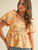 Exclusive Print Floral Peplum Waist Top - PAPAYA MULTI FLORAL