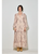 Cowboy Print Deep V-Neck Long Sleeve Midi Dress - TAUPE MULTI