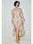 Cowboy Print Deep V-Neck Long Sleeve Midi Dress - TAUPE MULTI