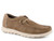 MENS FOOTWEAR   LOW TOP ELASTIC LACE UP SHOE LEATHER BROWN COW SUEDE 2 EYELET MOCK TOE,  LIGHTWEIGHT EVA MOLDED OUTSOLE - 09-020-0992-3535