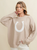 Horse Shoe Pullover Sweater - Beige