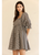 GINGHAM Puff Sleeve Mini Dress - Brown/Navy