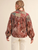 Mixed Patchwork Print Button Down Top - Brick Clay