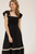 Contrast Detail Smocked Ruffle Midi Dress