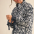Floral Quilted Jacket with Ribbon Detail MJK3622 - navy floral