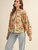 Floral Ruched Button Down Blouse