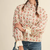 Floral Quilted Jacket with Ribbon Detail - IVORY RED