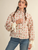 Floral Quilted Jacket with Ribbon Detail - IVORY RED