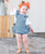 Baby Girls Light Wash Woven Flutter Overall Romper