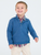 Boys Heather Indigo Quilted Quarter Snap Sweatshirt - Blue